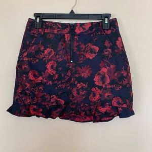 Express Navy Rose Skirt